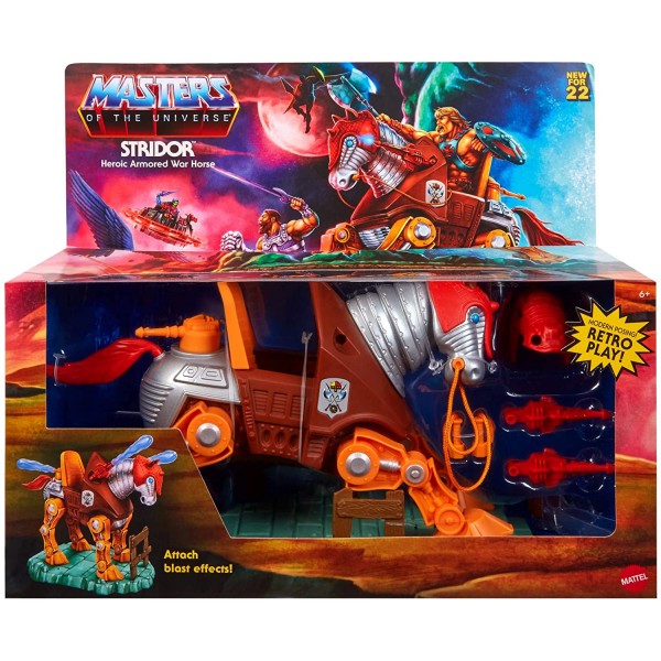 Masters of the Universe - Origins Stridor HDT26 Actionfigur, großes Roboterpferd mit Projektilwerfer