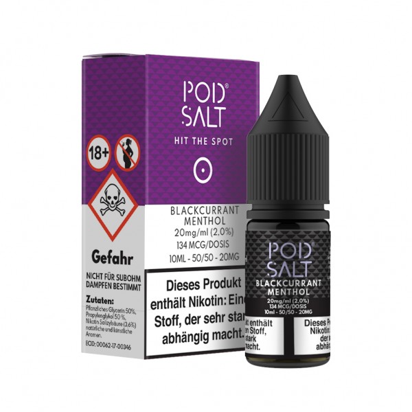 Pod Salt - Blackcurrant Menthol 10ml Nikotinsalz Liquid 20mg