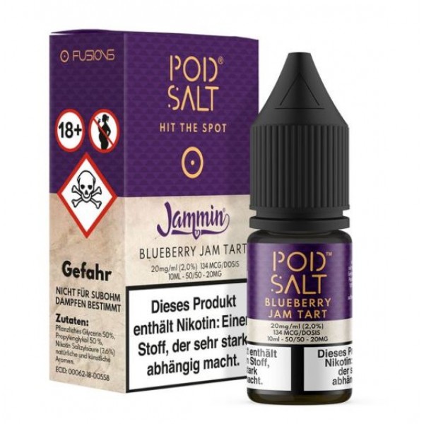 Pod Salt - Fusion - Blueberry Jam Tart 10ml Nikotinsalz Liquid 20mg