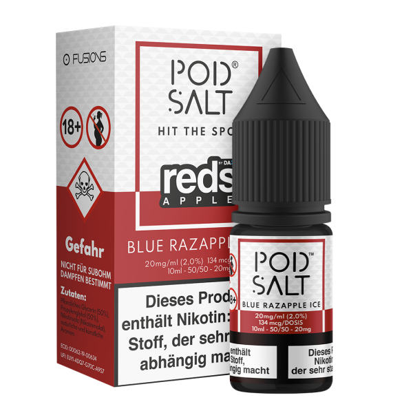 Pod Salt - Fusion - Blue Razapple Ice 10ml 20mg Nikotinsalz Liquid